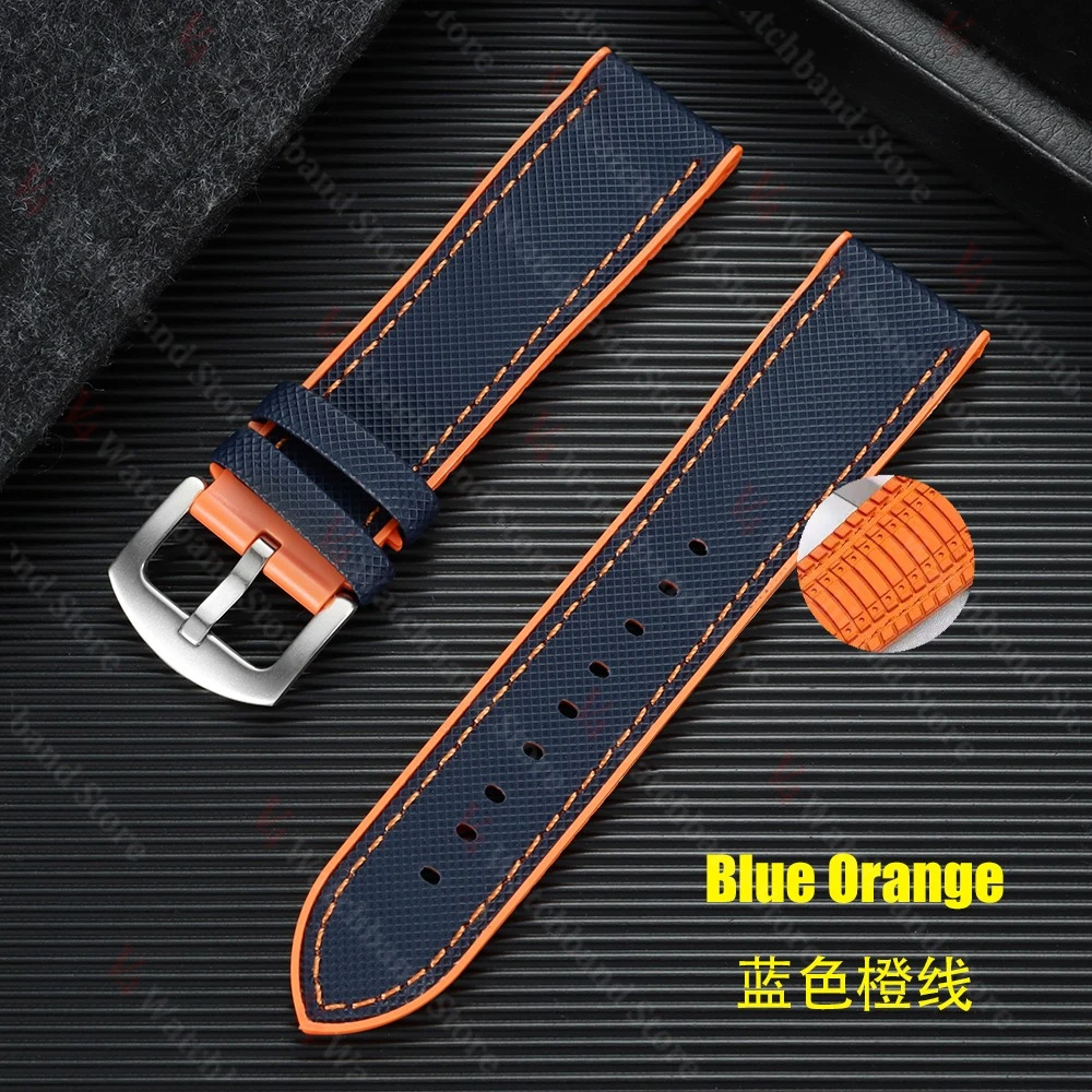 Vibrant Orange & Blue Nylon Sailcloth Hybrid Waterproof Watch Strap