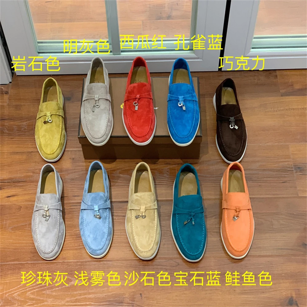 

Summer walk Genuine Leather Men's flat shoes are the new single pedal lazy soft sole women's casual shoes in spring and autumn