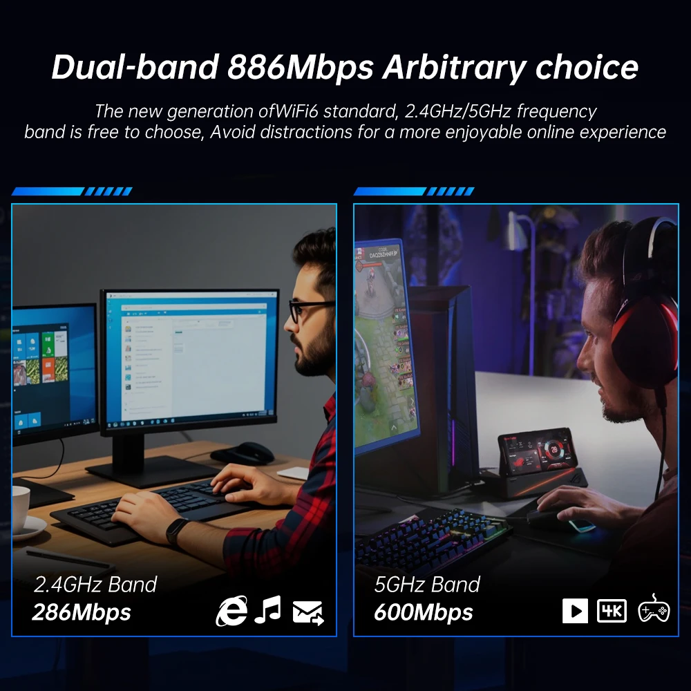 รูปสินค้า การ์ด Wi-Fi 6 ความเร็วสูง สำหรับคอมพิวเตอร์