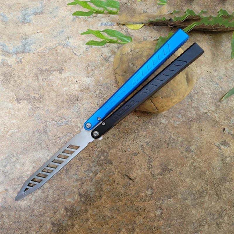 TheOne Falcon Balisong Alumínio Canal Handle, D2 Lâmina, Sistema De Bucha, Faca Borboleta