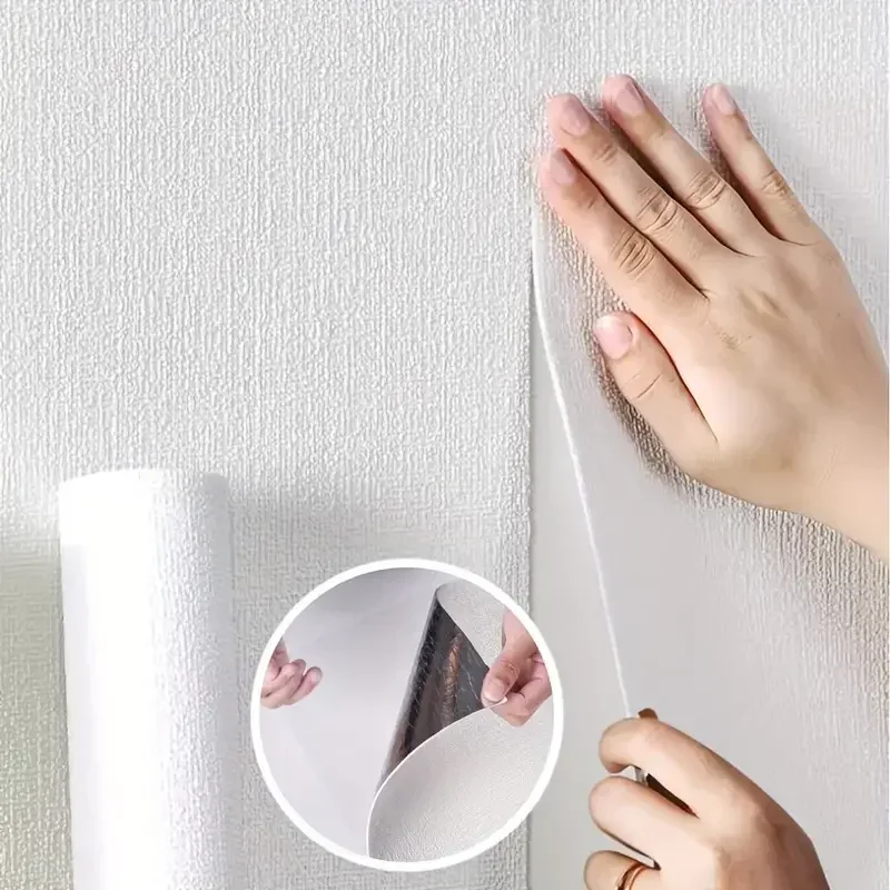 Self-adhesive 3D Linen Foam PVC Thickened Waterproof Background Wall Renovation Wallpaper Wall Stickers for Bedroom Living Room 2
