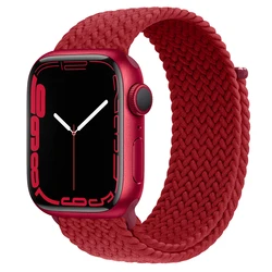Braided Solo Loop Band for Apple Watch - Vibrant and Durable Bracelet Strap (Red)
