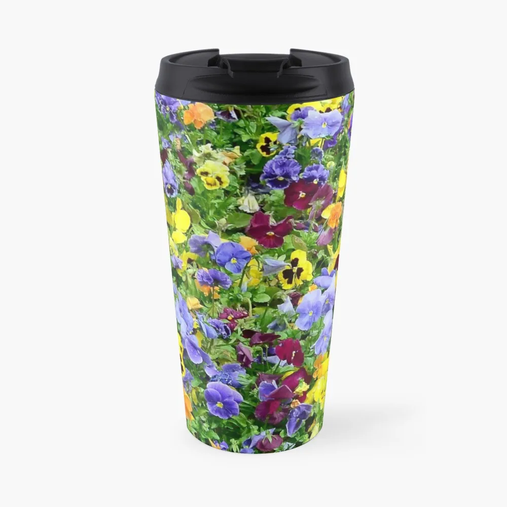 

Flowering Pansies Travel Coffee Mug Mug For Coffee Coffee Mugs Creative Game Coffee Cups Coffee And Tea