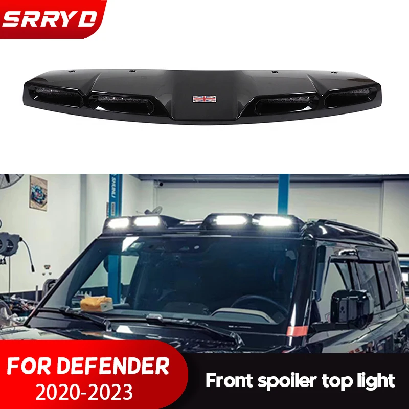 Glänzend Schwarz Auto Frontspoiler Für Defender 90 110 2020-2023 Front  Flügel Carbon Fiber Spoiler Defender Dach Spoiler schwarz - AliExpress