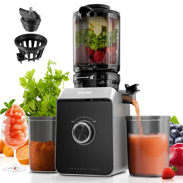Extracteur de jus lent à large goulotte Max 680W, presse-fruits à froid puissante pour fruits entiers, idéal pour usage domestique 1