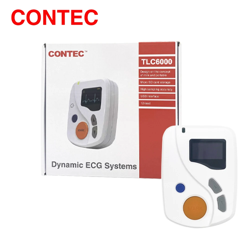 CONTECTLC6000 Portable Dynamic 12 Lead ECG Holter Systems,48 Hours Recorder Analyzer System, protect family health