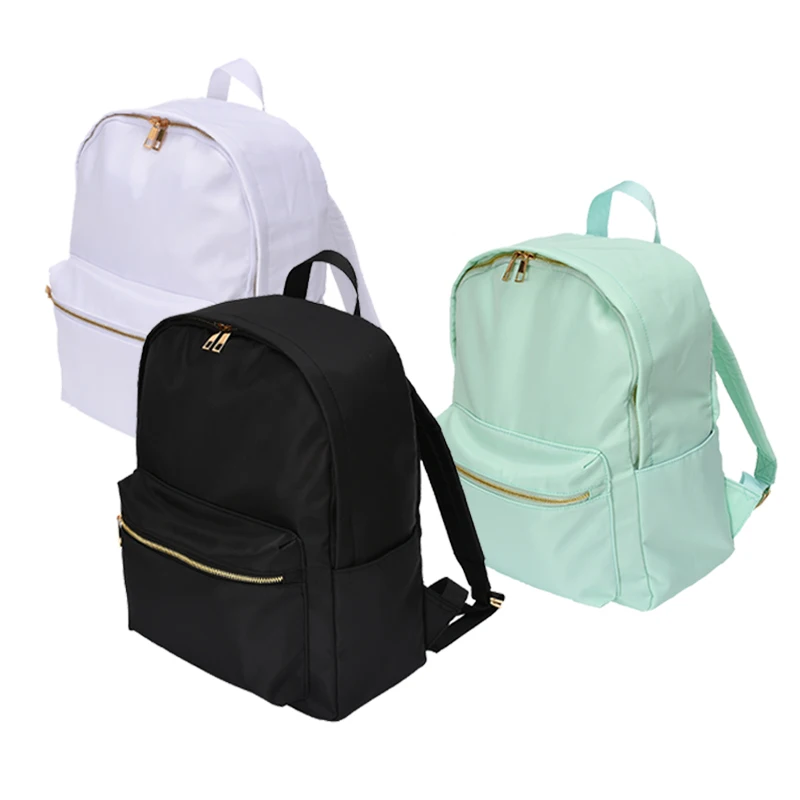 Classic Solid Color Nylon Material Simple Durable Leisure Travel Bag Kids Fashion School Bag M L