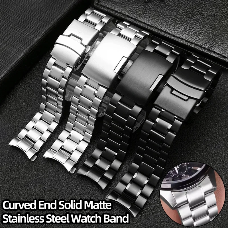 Matte Stainless Steel Watch Band for 20mm 22mm Watches