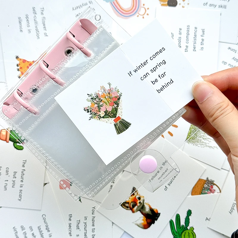 90 Blatt/Beutel Materialkarte Buntes Muster Englische Motivationskarte Nachrichtenkarten Sammelalben Zubehör Zuktives Nachrichtenpapier – Detail 4