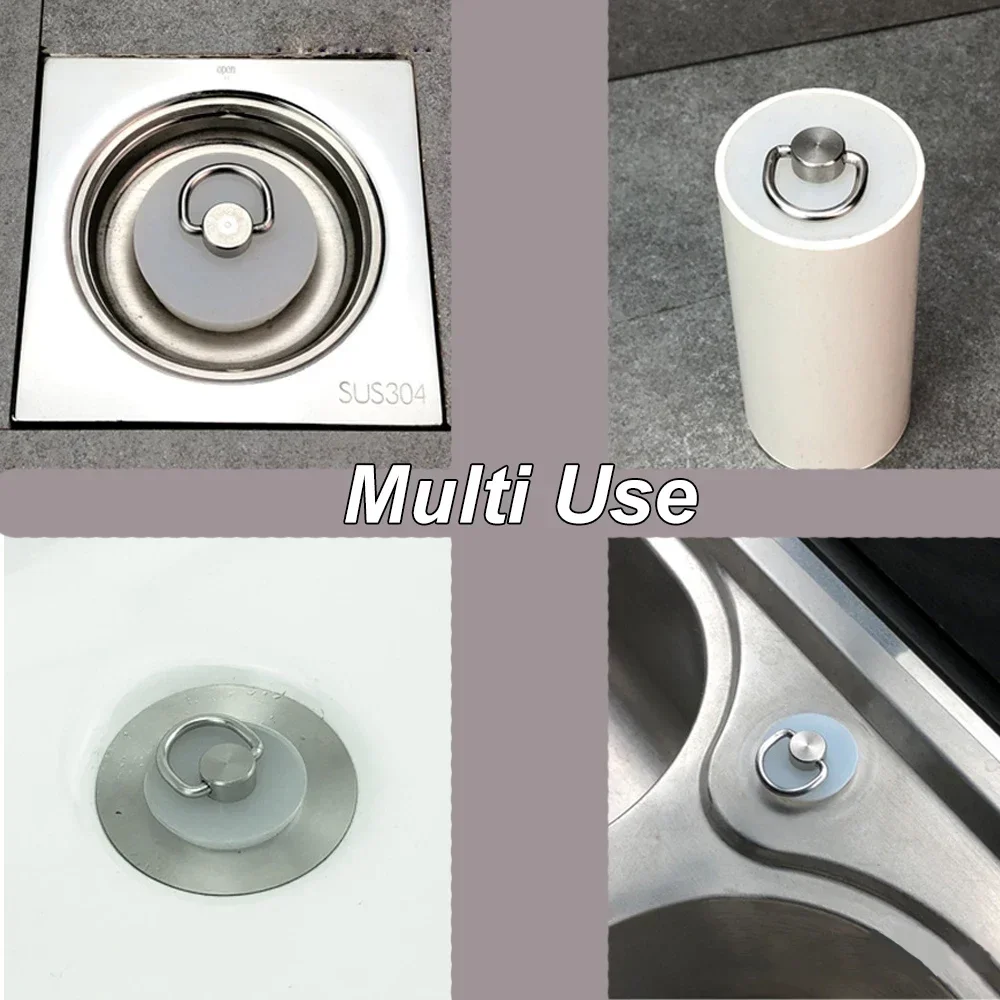 Silicone Rubber Plugs Silicone Rubber Tapered Plug 16 to 66mm Solid Bungs Stopper with Stainless Steel D Ring for Kitchen Bathroom Laundry Sink rubber caps silicone rubber caps