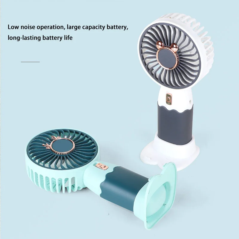 Portable 2-in-1 Mini Electric Fan with Rechargeable USB and Mobile Phone Stand Function
