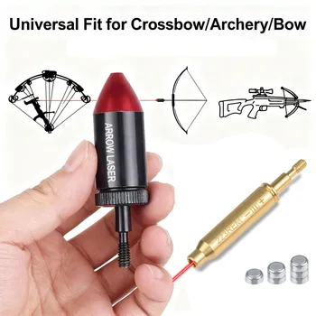 Freccia Stile Laser Bersaglio Tiro Caccia Balestra Tiro con l'arco Laser Foro Sight Collimatore Punto rosso Laser Sight Arco Freccia BoreSighter