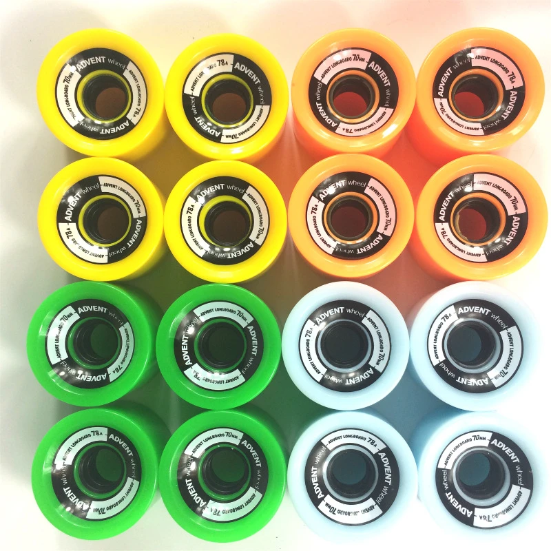 78A 고반발 PU 롱보드 휠 70*51mm 다양한 색상 댄싱보드, 랜드서프, 스케이트 크루저, 스케이트보드 휠용