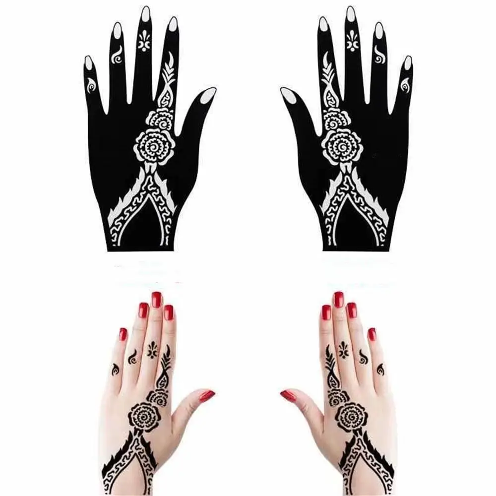 Temporary Tattoo Stencil Hand Henna DIY Body Art Sticker Template