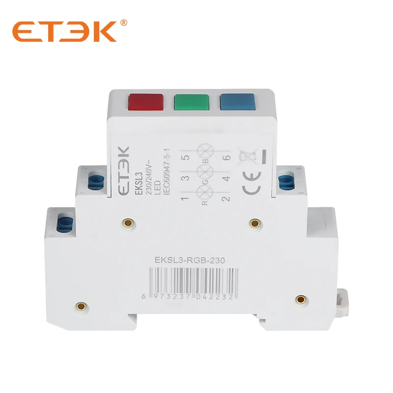 Din Rail Mount LED Lamp Red Green Yellow Blue RGB RGY AC 220V-240V Industrial