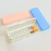 2Pcs/1set 19×6.4×2.5 Pencil Box Hard Pencil Case with Snap Tight Lid Plastic Stackable Design Office Supplies Storage Organizer 2