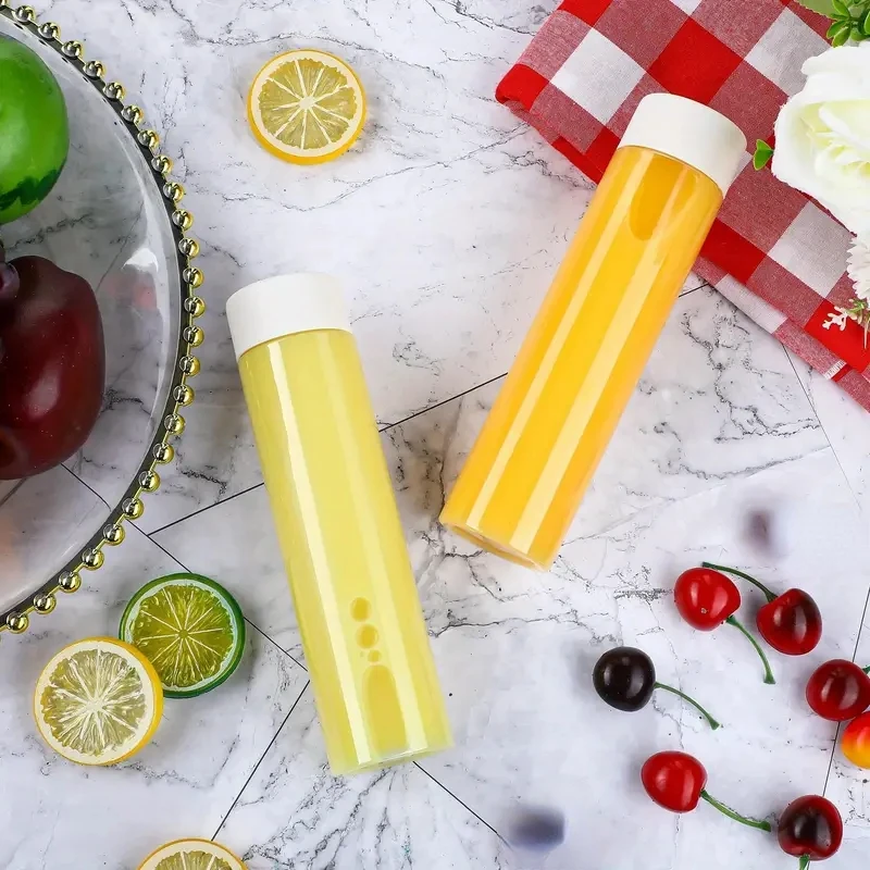 Portable Plastic Fruit Juice Bottle 12pcs Clear Bulk Container For Indoor/Outdoor Camping Drink For Fridge Bar Supplies