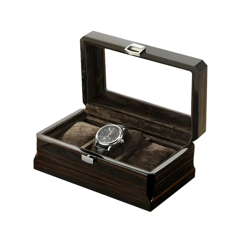 Luxury Wood Grain Watch Box 3 Slots Velure Quartz automatic Mechanical Series Storage Smooth Surface Watch Box Jewelry Gift