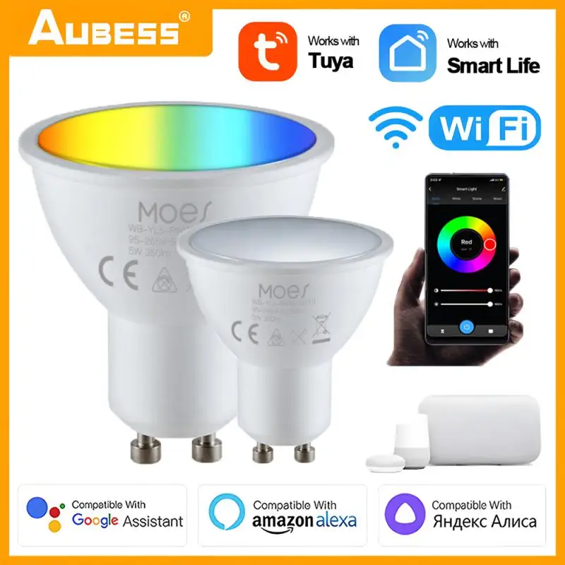 Lampadine Wifi Smart Led Gu10 Rgbcw 5W Lampade A Luce Dimmerabile Tuya Smart Life Telecomando Funziona Con Alexa Google Home 37 Alice