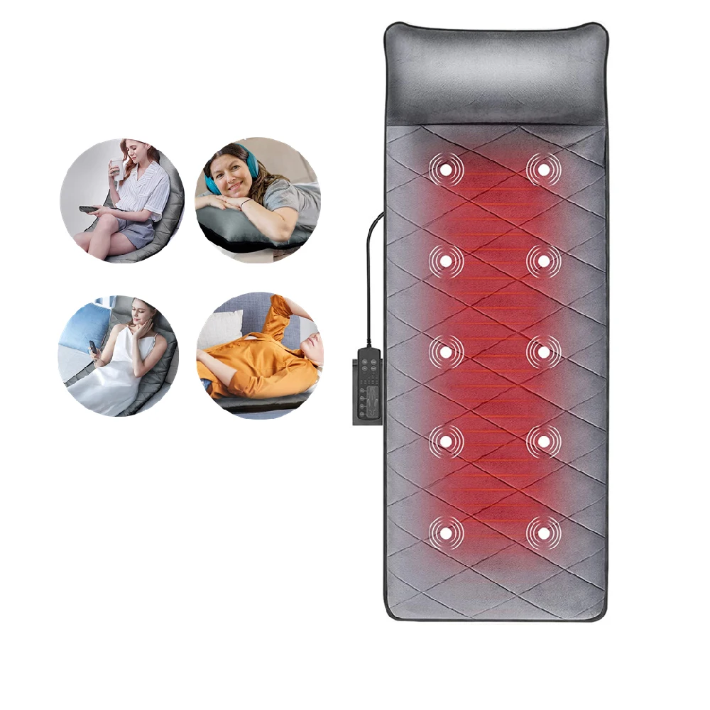 ElectricBackMassagerMassageChairCushionMultifunctionalHeatVibrateMattressBackNeck
