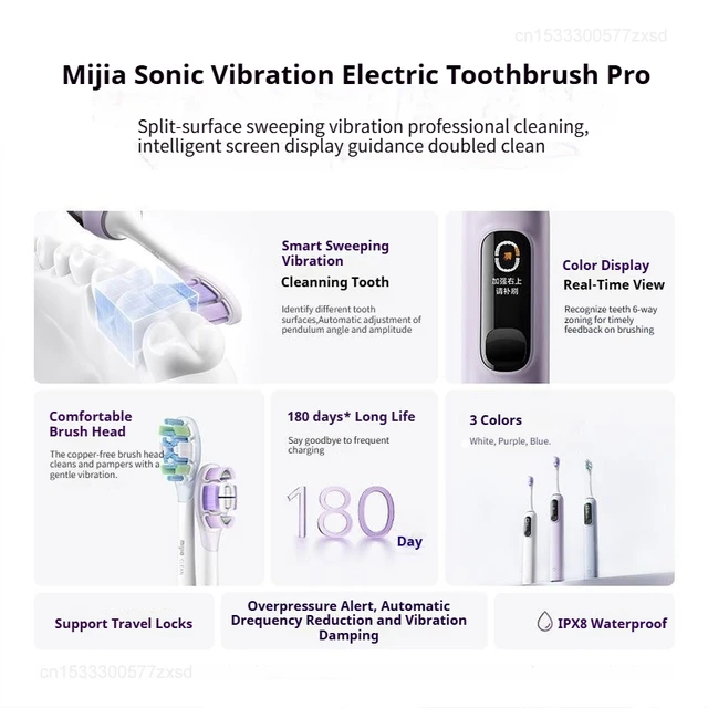Xiaomi Mijia Sonic Sweep Vibration Electric Toothbrush Pro Intelligent Tooth Surface Recognition Digital Display Smart Reminder 2