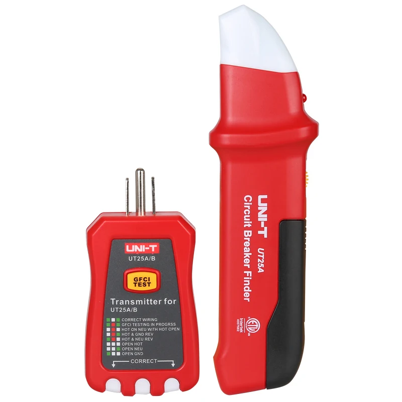 Uni-T Ut25A Circuit Breaker Finder 90-120V Led Indicatore Presa Tester Con Sensibilità Regolabile Beeper Ricevitore Analogico