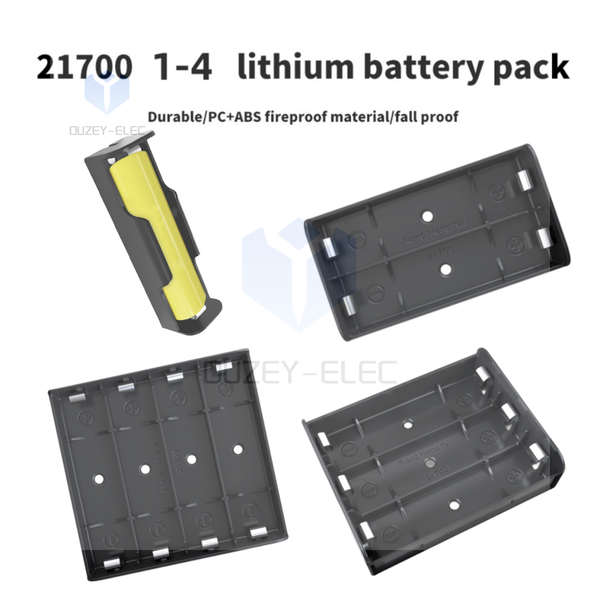 1/2/3/4 Slots 21700 Battery Holder Case DIY Power Bank Cases Storage Box for Rechargeable Battery Battery Container