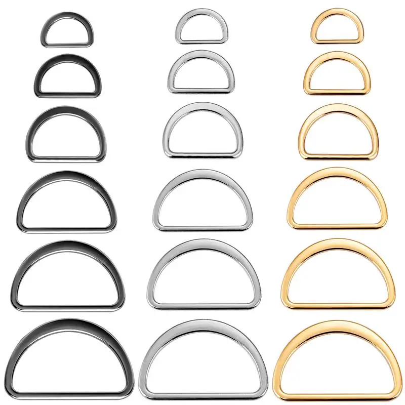 

10pcs D-Shaped Buckle D Ring Connection Alloy Metal Silver Gold For Shoes Bags Backpack Buckles DIY Accessory 15/20/25/30/40mm