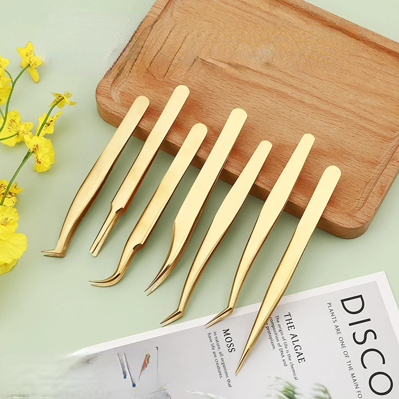 Eyelashes Tweezers Stainless Steel High Precision Anti-static 1 Pcs for Eyelash Extensions