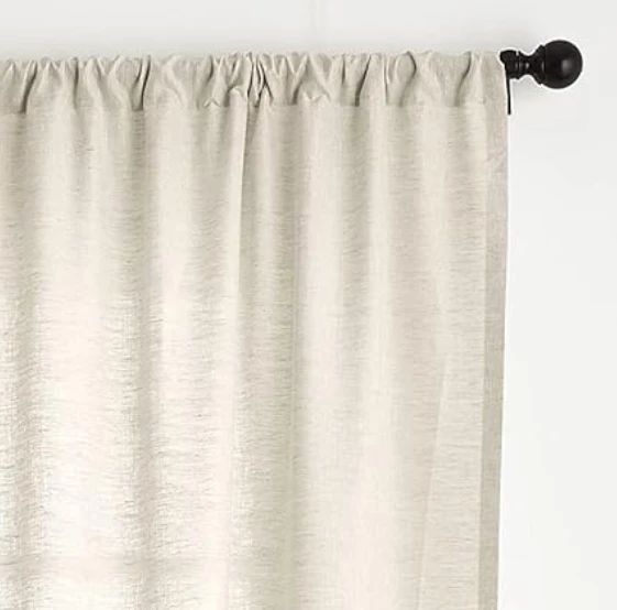 거실용 린넨 커튼, 로드 포켓, 부드럽고 두꺼운 린넨 질감의 반투명 베이지 커튼, 침실용, 뉴트럴 팜하우스 스타일