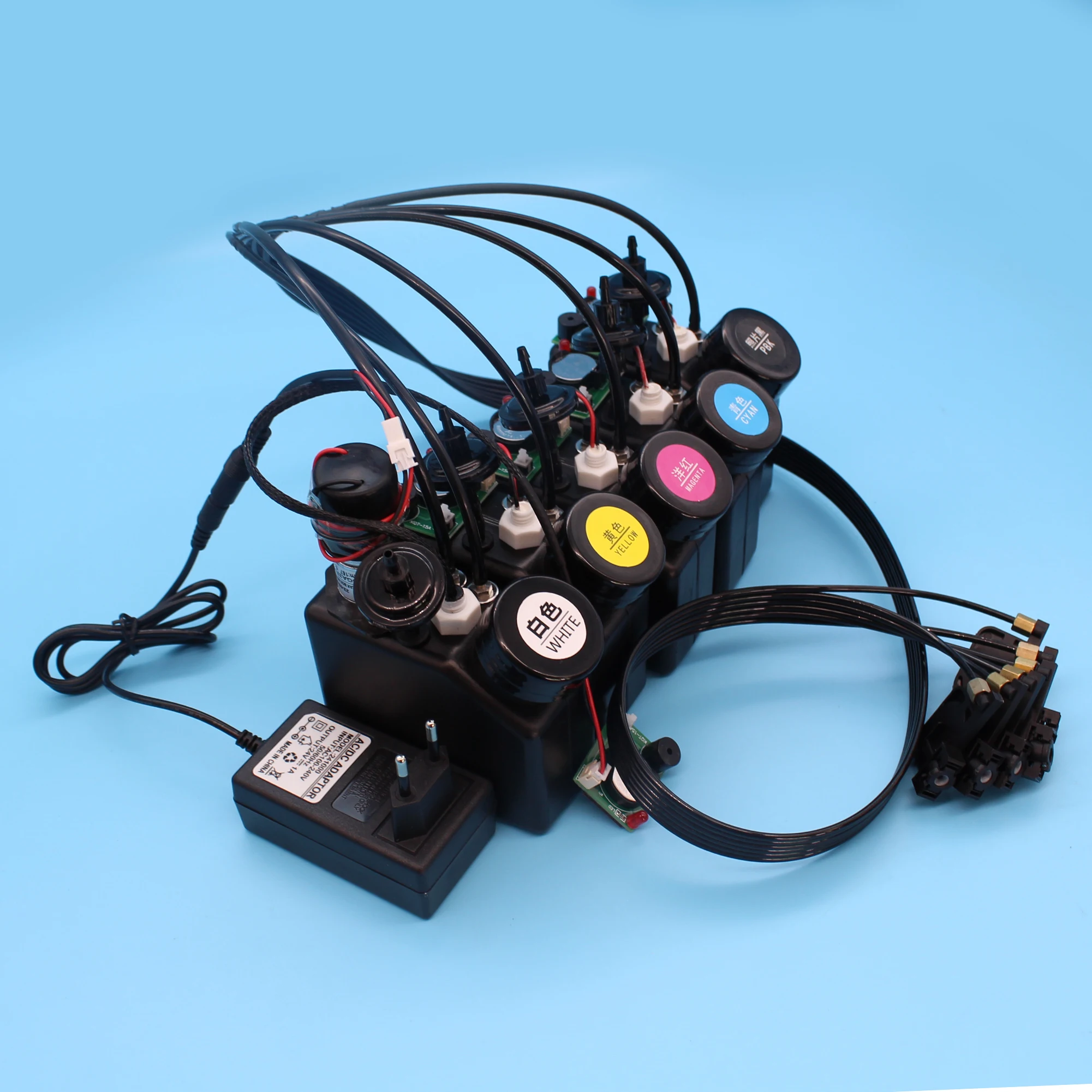 

UV White Ink CISS With Stirrer Ink Level Sensor Alarm White Ink Tank For Epson L1800 L805 L800 Print