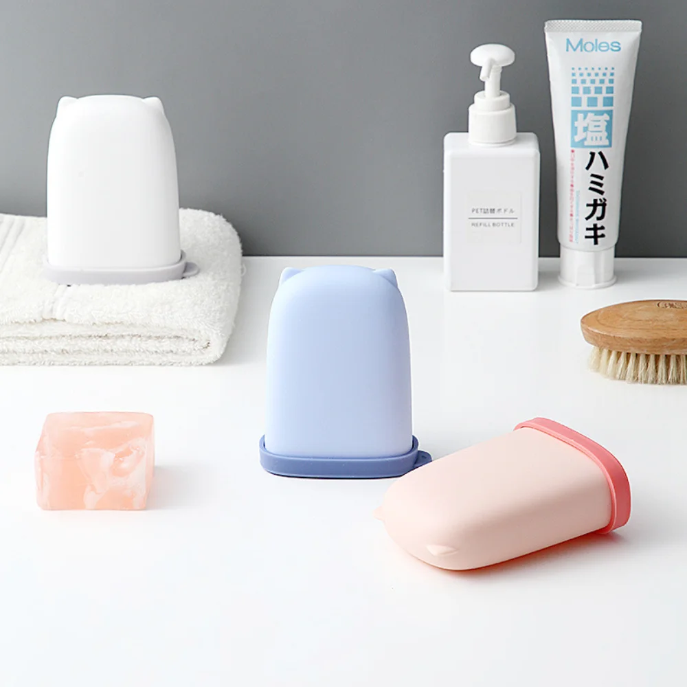 Silicone Travel Soap Box Outdoor Waterproof Organizer Soap Storage Dishes Sealed Leak Proof Portable Soap Tray 3