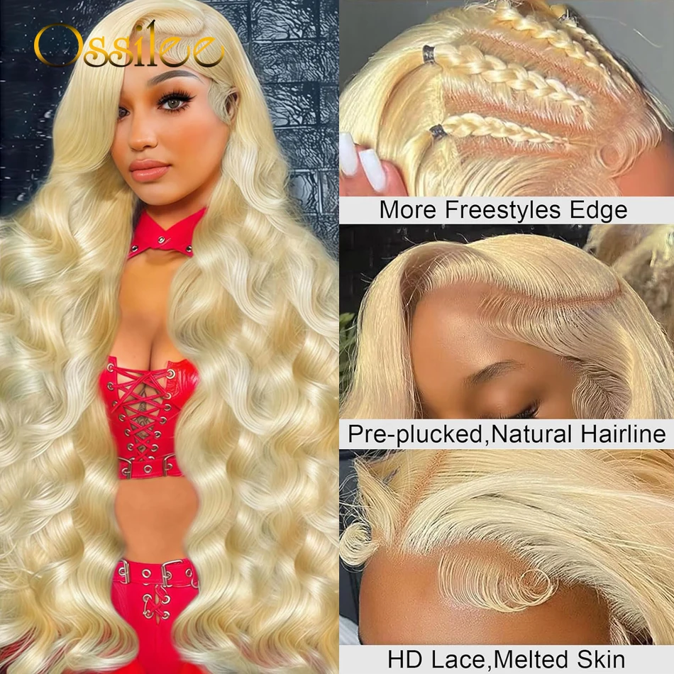 613 Full Lace Wigs Human Hair Body Wave 180 Density Human Hair Frontal Wigs Straight Full Lace Ossilee