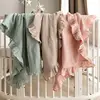 100% Organic Cotton Baby Wrap Gauze Ruffle Baby Blanket Newborn Security Muslin Swaddle Blanket 1