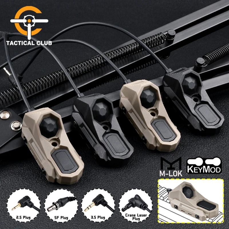 

Tactical Axon Switch M300 M600 Flashlight PEQ15 Laser Remote Pressure Switch Fit MLOK Keymod 20mm Rail Hunting SF 3.5 2.5 PLUG