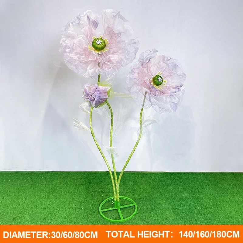 Große Hochzeits straße führt Blumen Seide Mesh Garn Blumen Hochzeit Requisiten stehen Party Hintergrund Dekor Fenster Layout Ehe Dekor – Detail 10