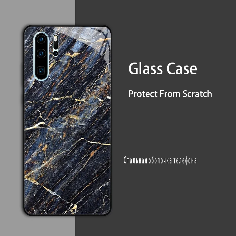 Luxury Tempered Glass Marble Painted Protective Case