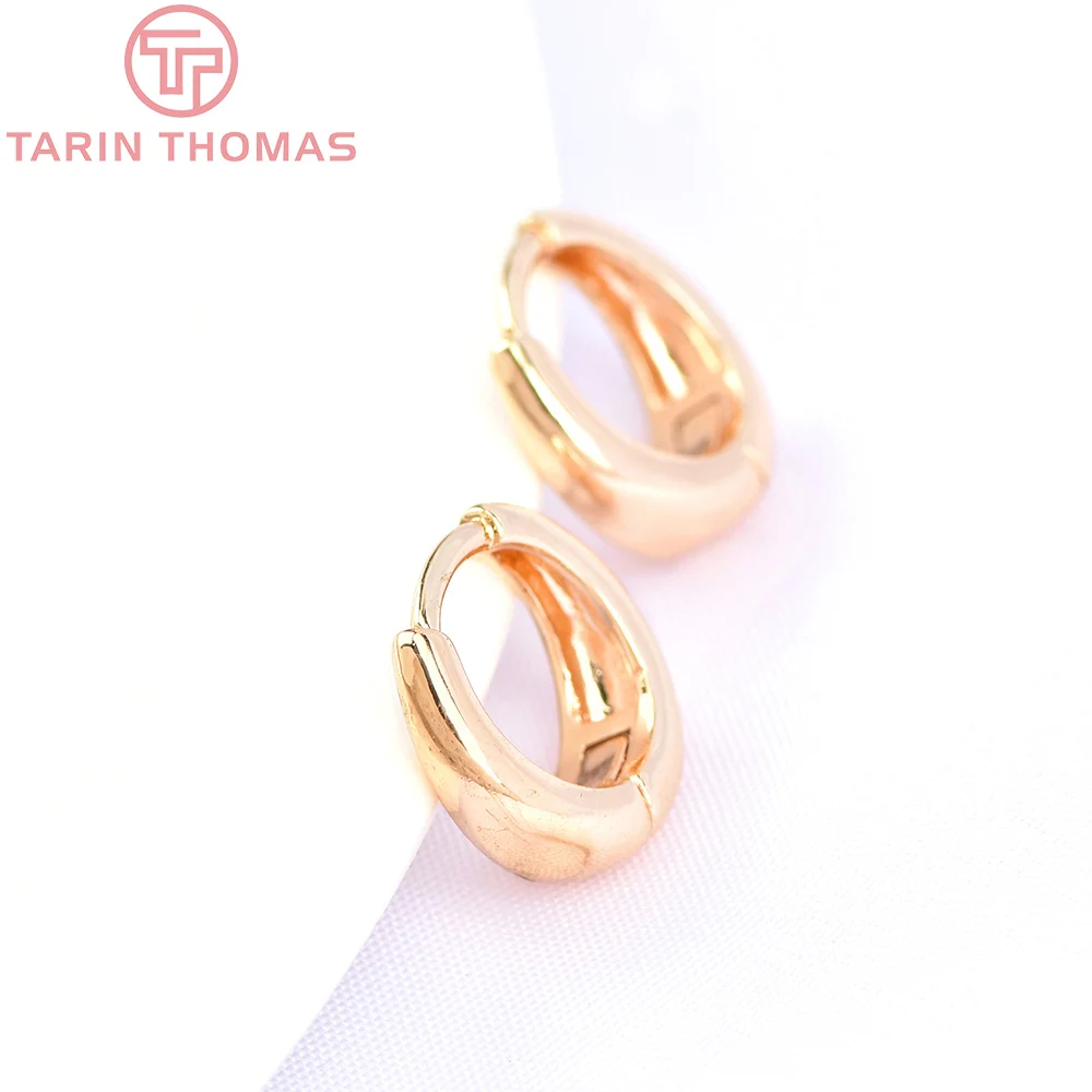 (342) 6PCS 16MM Breite 3,5MM 24K Gold Farbe Messing Runde Ohrring Hoop Ohrring Verschluss Hohe Qualität DIY Schmuck Machen Erkenntnisse – Detail 11