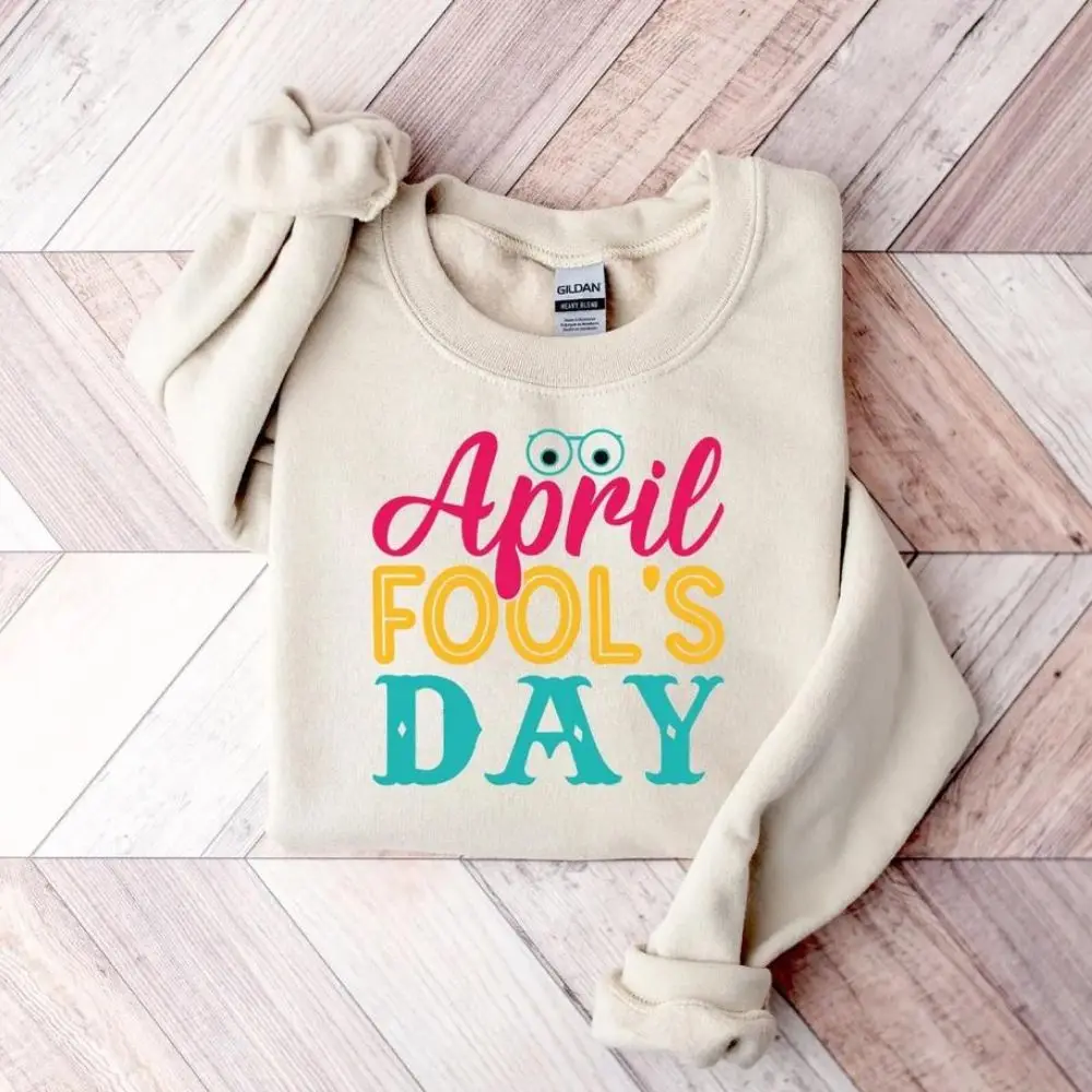 Happy April Fools' Day Sweatshirt Joke Funny April 1st Hoodie Funny Family Shirt Gift for April Fool's Day O-neck Casual Tops cervical physiotherapy device for protecting neck cervical brace for low headed family fixed head stretching neck anti leaning