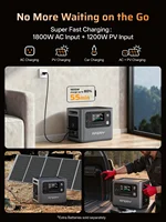 Station d'alimentation portable AFERIY 2800W P280, générateur solaire 2048Wh, batterie LFP connectable via application, pour la maison et le camping en extérieur 2