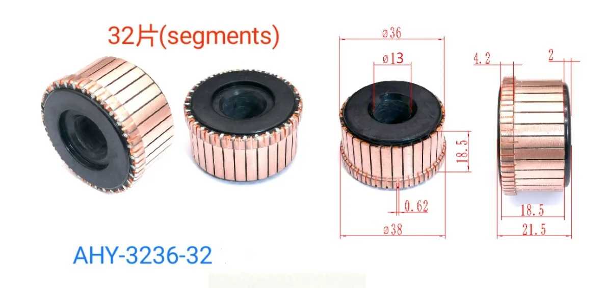 

5Pcs 13x36x18.5(21.5)x32P Copper Bars Electric Motor Commutator AHY-3236-32