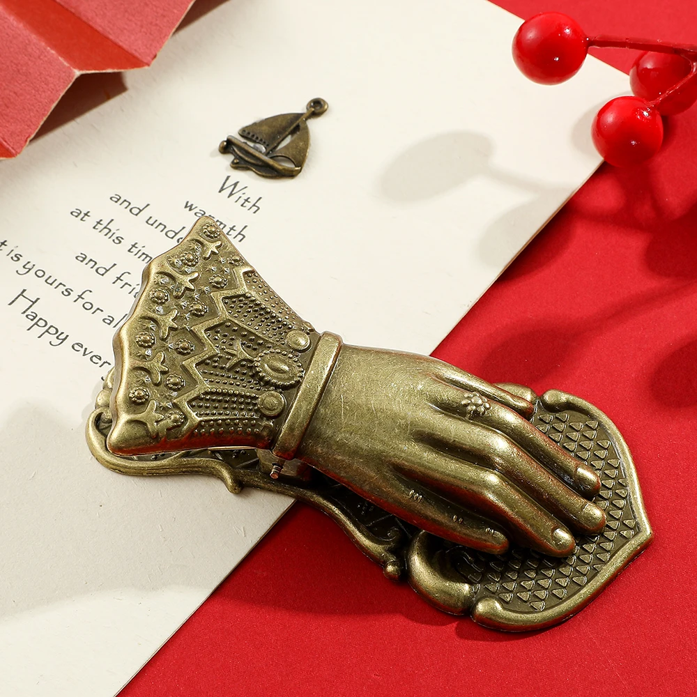 Noble Women's Handheld Vintage Hand Bookmark Holder 1pc For Girls Men Plated Sleeve Swing Clip Office Supplies for Writers