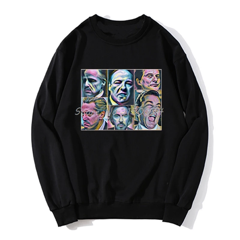 Hoodie Gangster Malerei Film Goodfellas Pate Casino Scarface Sopranos Frühling Herbst Männer Pullover Sweatshirts Harajuku
