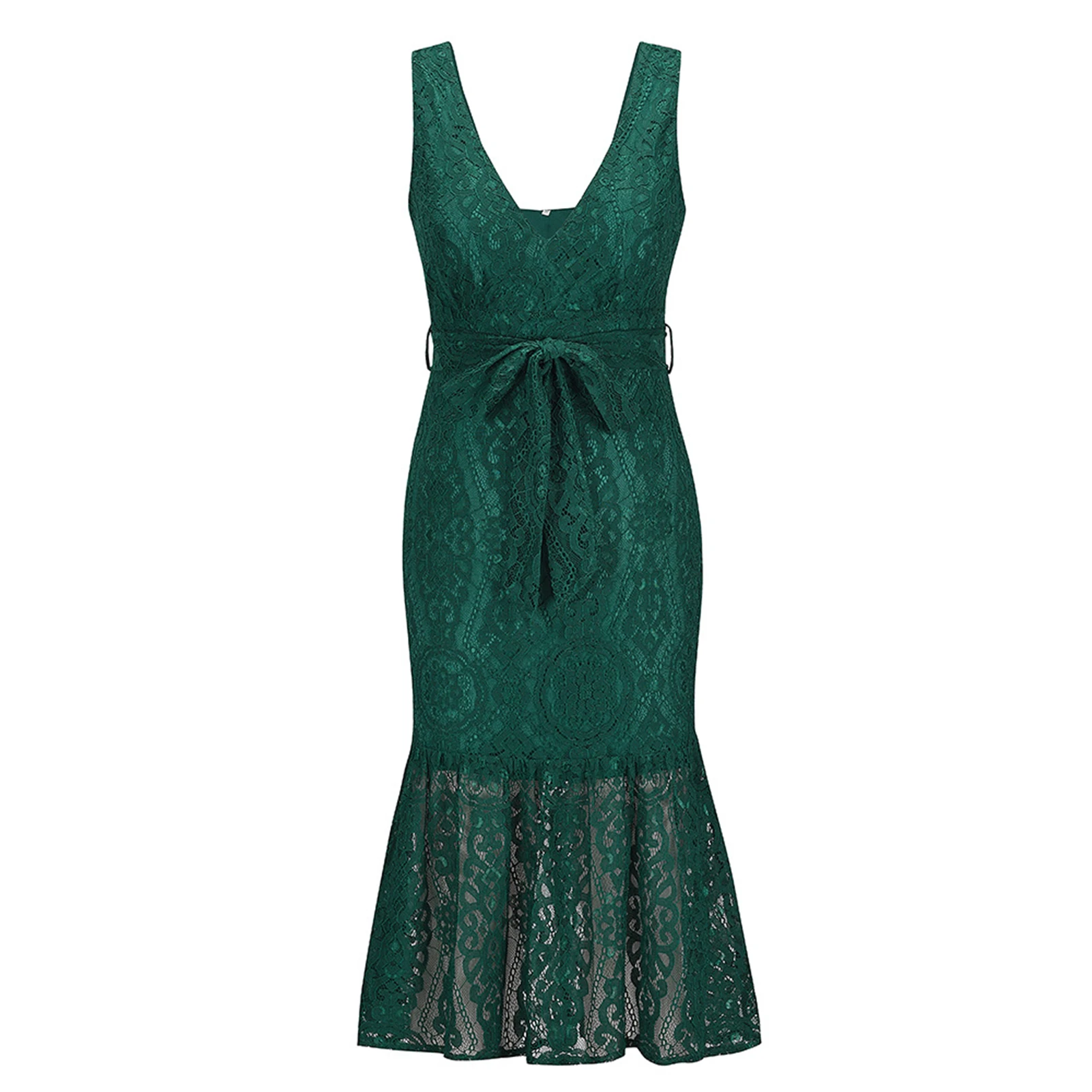 Femininos de Verão Profundo com Decote em v sem Mangas Vestido sem Costas Vestidos de Renda Vestidos Sexy Festa Midi 8 decote em v sem mangas festa midi