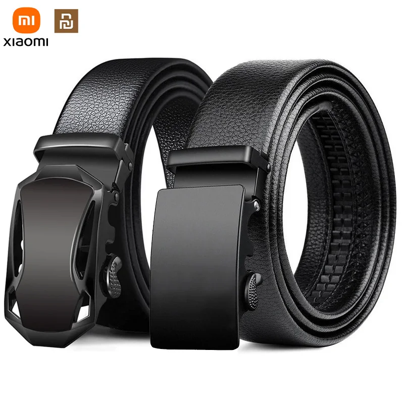 

Ремень Xiaomi Youpin мужской кожаный, модный пояс с автоматической пряжкой из сплава в машине, в деловом стиле, для отдыха