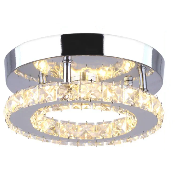 Ring Crystal LED Ceiling Lights Luminaria Ceiling Lamp Fixtures Lustre Plafonnier Aisle Entrance Lamp For Home Lighting Lampara