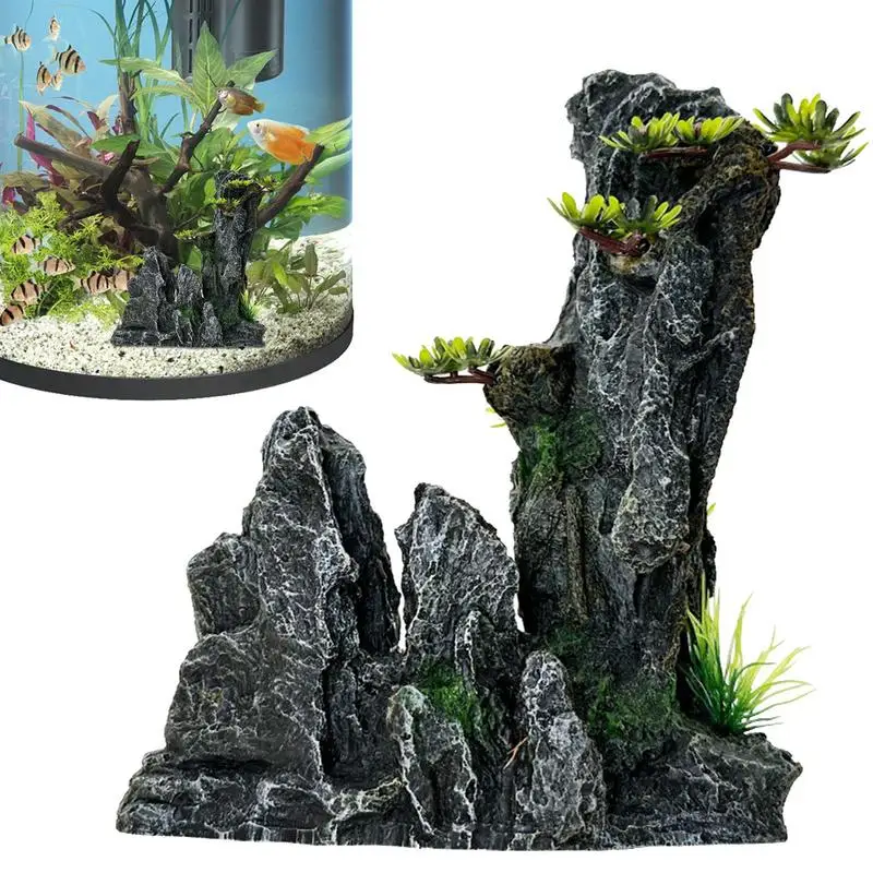 

Fish Tank Rock Decor Aquarium Decoration Aquarium Simulation Rockery Resin Hiding Cave Decorative Aquarium Sculpture Rocks Decor