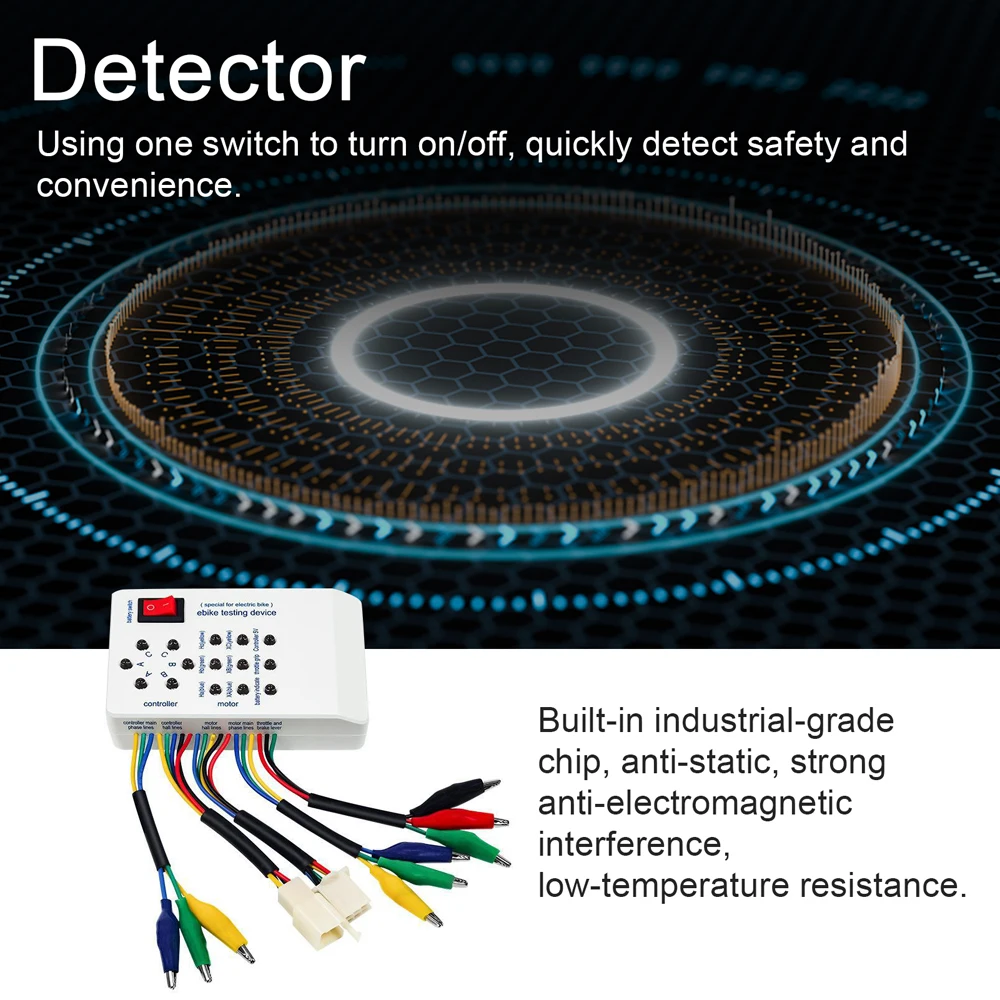 Dispositivo di riparazione elettromobile rilevatore di manutenzione Scooter Controller Hall motore Brushless 24V/36V/48V/60V/72V Tester E-bike - immagine 4