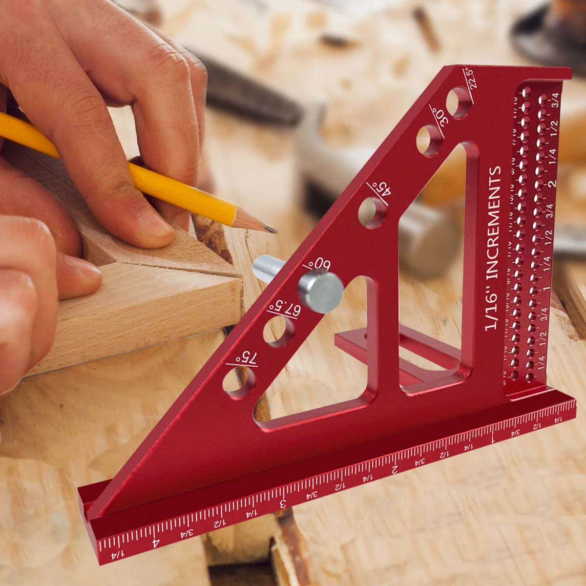 Metric Carpenter Square Woodworking Square Protractor Aluminum Miter Triangle Ruler 3d Multi Angle 45 90 Degree Layout Measuring Ruler I.1048245531