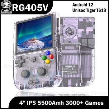 Anbernic RG 405V 4 인치 터치 스크린, 안드로이드 12 레트로 비디오 게임 콘솔, Unisoc Tiger 128G 256G 3000 + 게임, 5500mAh 배터리